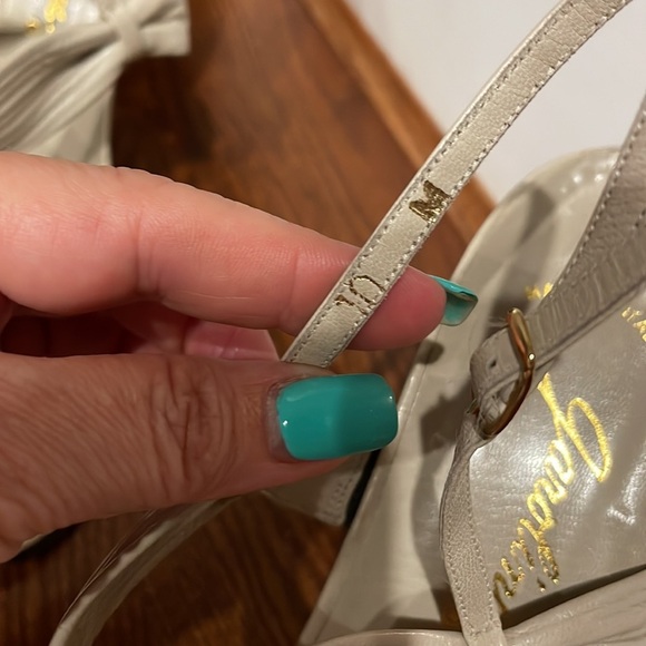 Women’s leather strap sling back heel sandals GAROLINI MADE IN ITALY neutral 10M - Picture 3 of 13